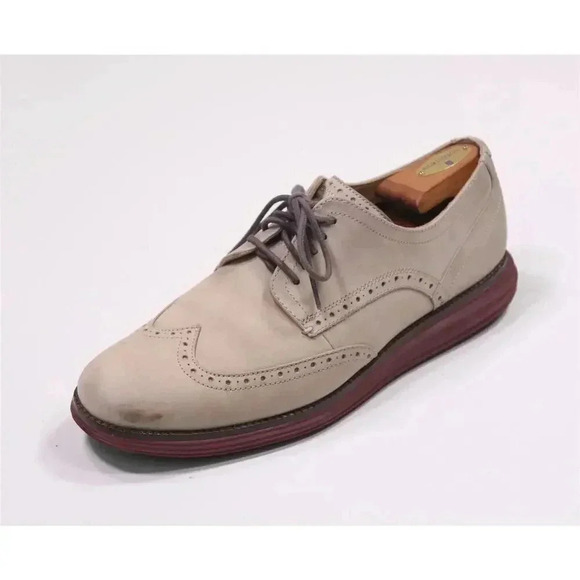Cole-Haan Beige Original Grand Wingtip Oxford Nubuck Dress Shoes Men\'s US 11 main image 12